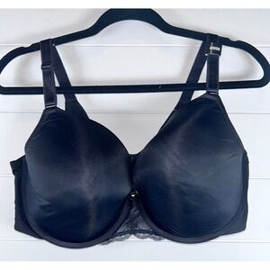 Torrid Black Push Up T Shirt Bra 40DDD Lace Trim Adjustable Straps NWT